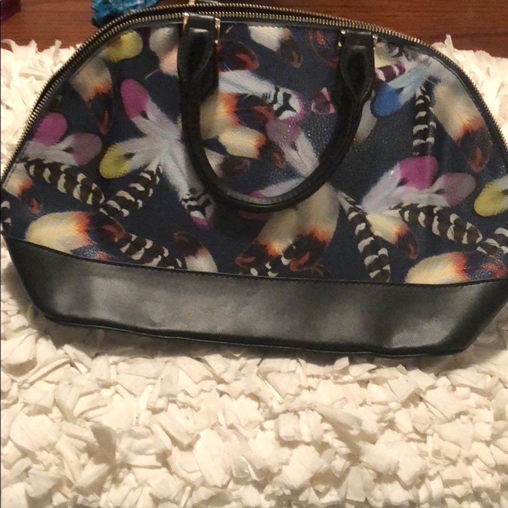 Colorful leaf print purse